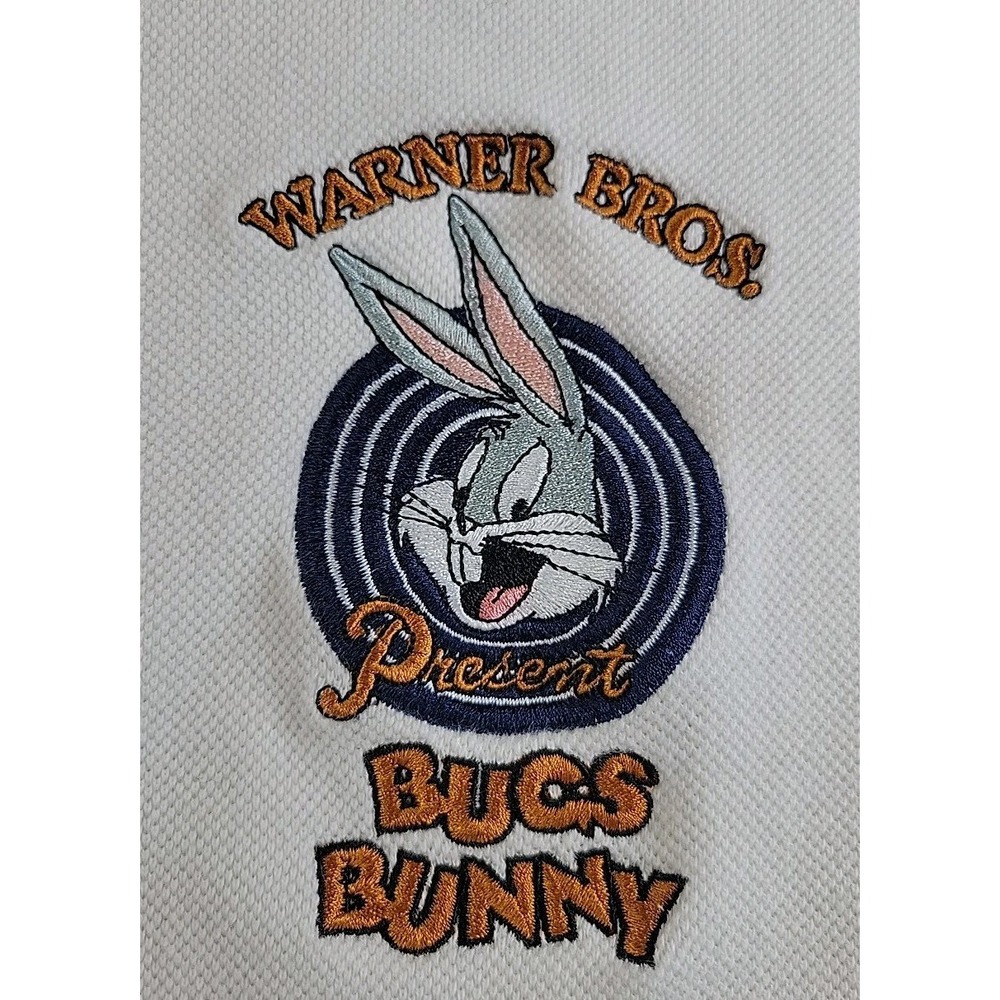 Vintage 1/4 ZIP Sweatshirt Warner Bros Store Bugs Bunny Embroidered LARGE 1996